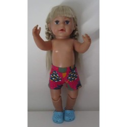 korte broek hard roze fruit baby born 43cm