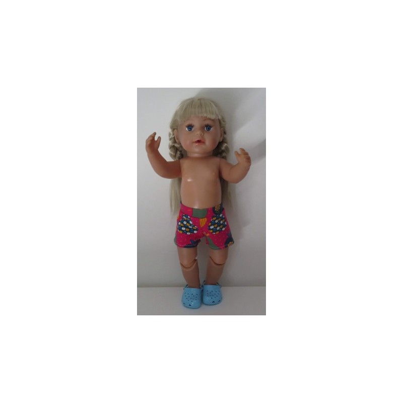 korte broek hard roze fruit baby born 43cm
