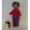 broek set blauw eekhoorn baby born 43cm