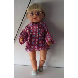 ballonjas kort hard roze met bloemen baby born 43cm