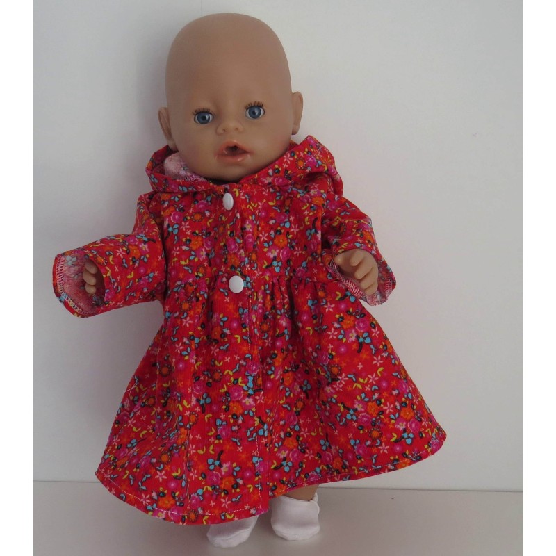 ballonjas rood bloemetjes baby born 43cm