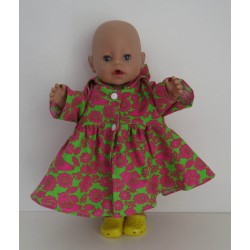 ballonjas groen met vogels hard roze baby born 43cm