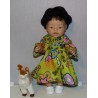 ballonjas groen met bloemem groot baby born 43cm