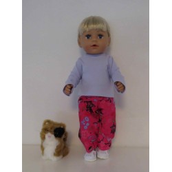 broek set roze baby born 43cm