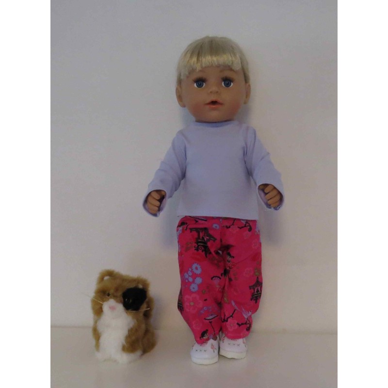 broek set roze baby born 43cm