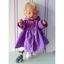 ballonjas roze met lila baby born 43cm
