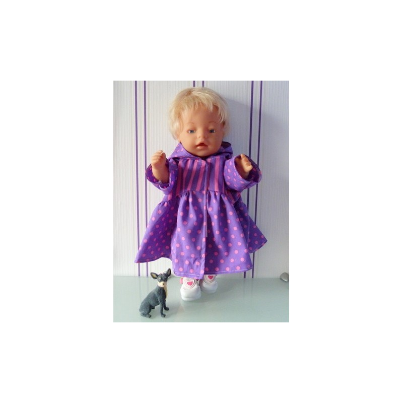 ballonjas roze met lila baby born 43cm