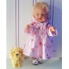 ballonjas roze geruit met aardbeien baby born 43cm