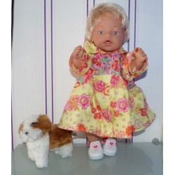 ballonjas roze met geel baby born 43cm