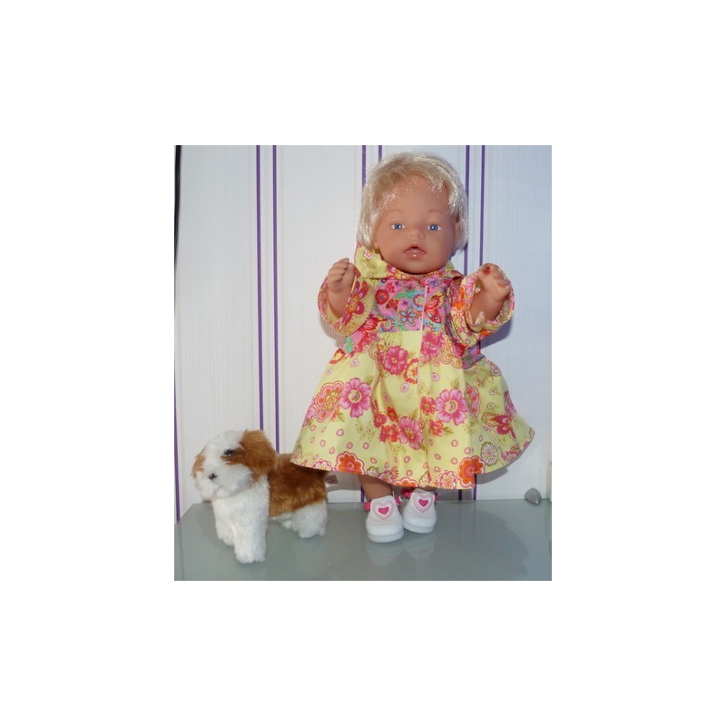 ballonjas roze met geel baby born 43cm