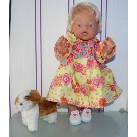 ballonjas roze met geel baby born 43cm
