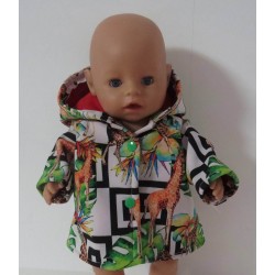 softshell jas wit giraffe baby born 43cm