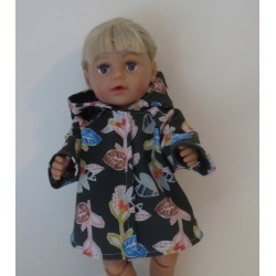 softshell jas groen met bloemen baby born 43cm