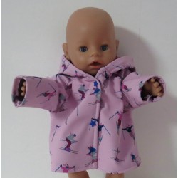 softshell jas roze ski baby born 43cm