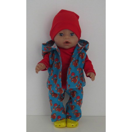 luxe broek set blauw eekhoorns baby born 43cm