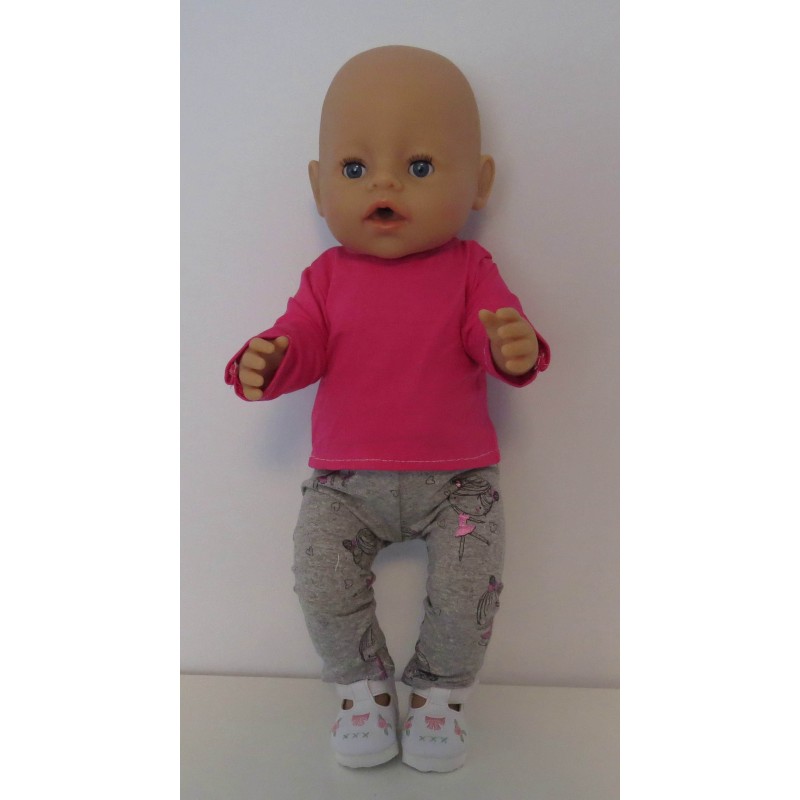 broek set grijs ballet baby born 43cm