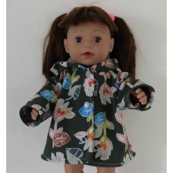 softshell jas groen bloemen baby born 43cm