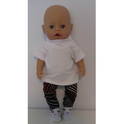 broek set zwart met wit baby born 43cm