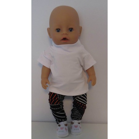 broek set zwart met wit baby born 43cm