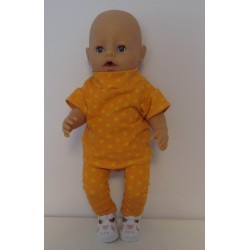 broek set oranje sterren baby born 43cm