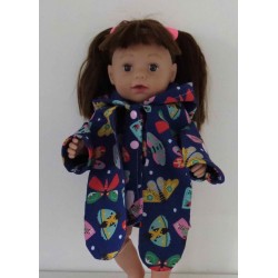 softshell jas paars vlinders baby born 43cm