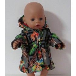 softshell jas grijs giraffe baby born 43cm