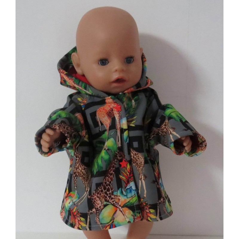 softshell jas grijs giraffe baby born 43cm