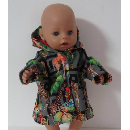 softshell jas grijs giraffe baby born 43cm