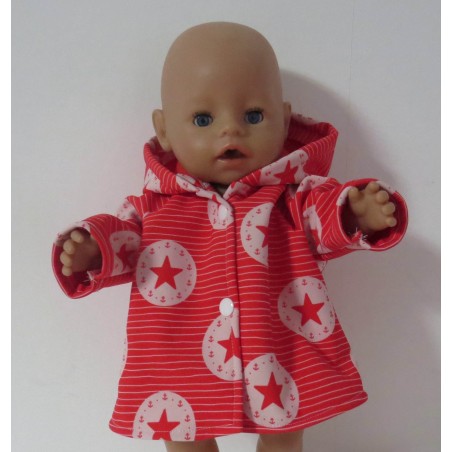 softshell jas rood sterren baby born 43cm