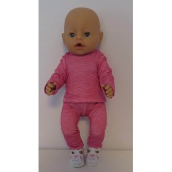 broek set roze gestreept baby born 43cm