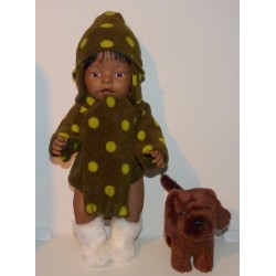 sjaaljas groen polka dots  baby born 43cm