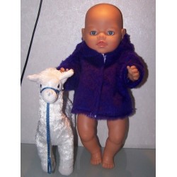 borg winterjas paars  baby born 43cm