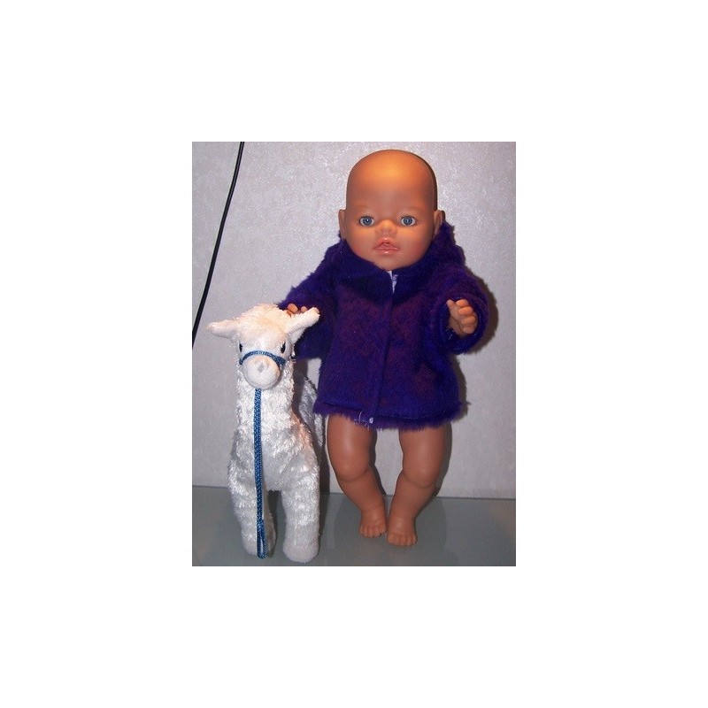 borg winterjas paars  baby born 43cm