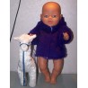 borg winterjas paars  baby born 43cm