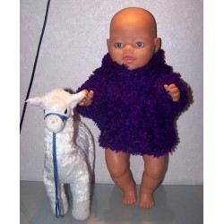 borg winterjas paars krullen baby born 43cm