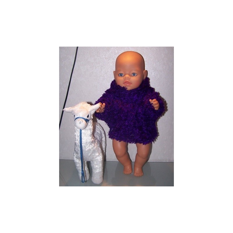 borg winterjas paars krullen baby born 43cm