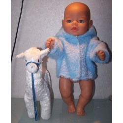 borg winterjas blauw baby born 43cm