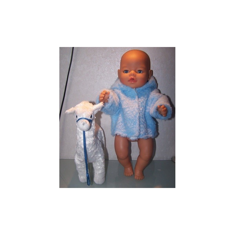 borg winterjas blauw baby born 43cm