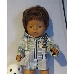 gewatteede jas groen gestreept baby born 43cm