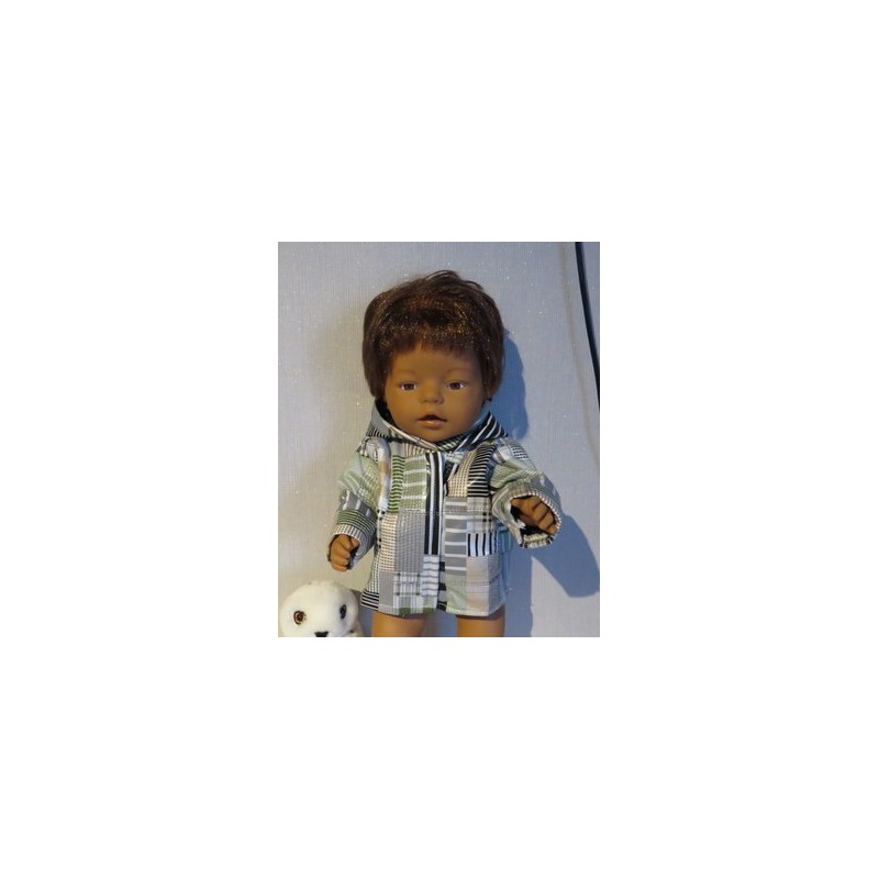 gewatteede jas groen gestreept baby born 43cm