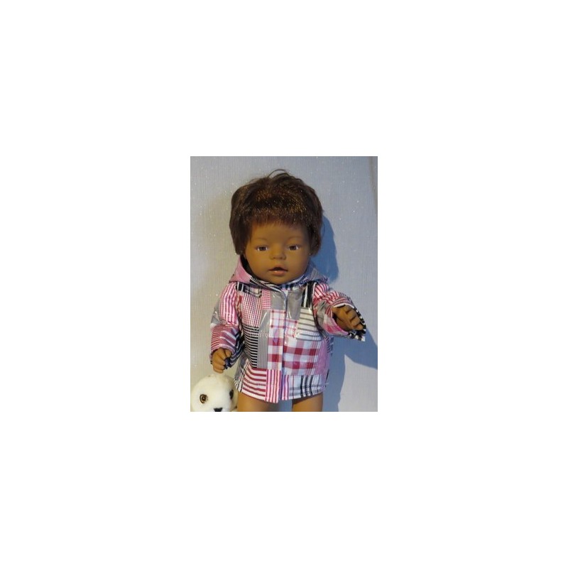 gewatteede jas roze gestreept baby born 43cm