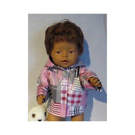 gewatteede jas roze gestreept baby born 43cm