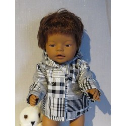 gewatteede jas zwart gestreept baby born 43cm