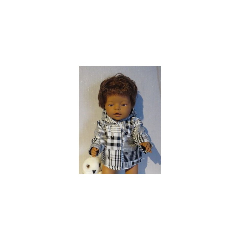 gewatteede jas zwart gestreept baby born 43cm