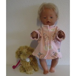 winterjas roze konijn baby born 43cm