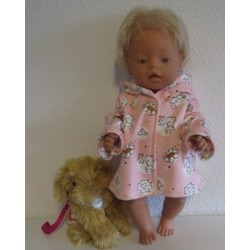 winterjas roze dieren baby born 43cm
