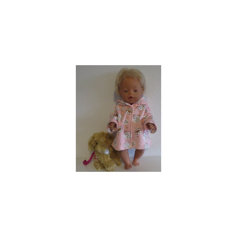 winterjas roze dieren baby born 43cm