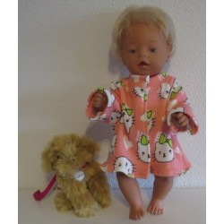 winterjas roze kat baby born 43cm