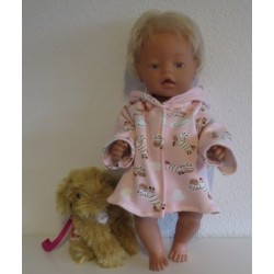 winterjas roze zeebra baby born 43cm