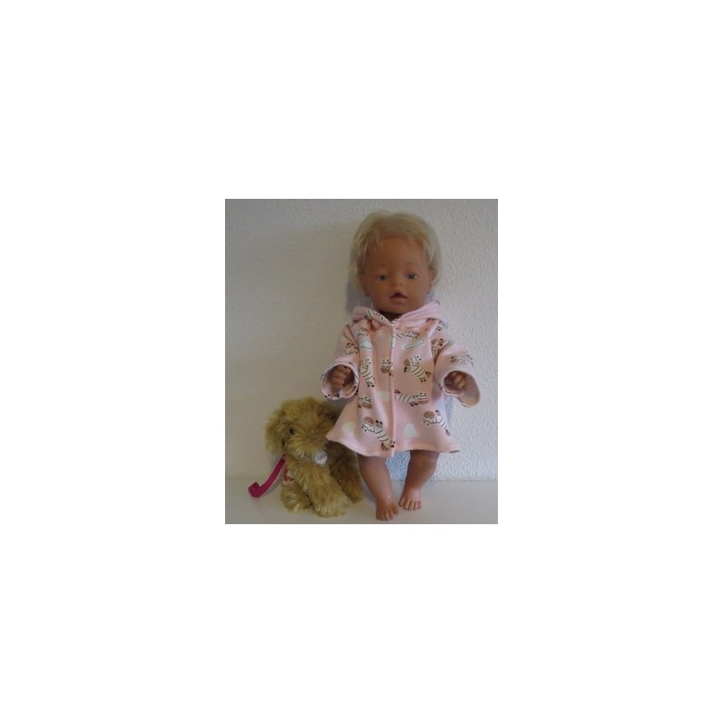 winterjas roze zeebra baby born 43cm